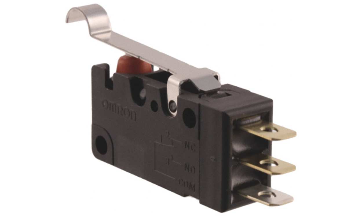 Omron D2VW-01L3-1(CHN), Simulated Roller Lever Micro Switch, Solder Terminal, 100 mA @ 30 V dc, SPDT, IP67