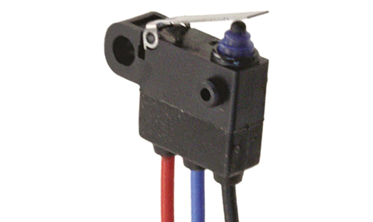 Omron D2HW-C213M, Hinge Lever Micro Switch, Pre-wired Terminal, 2 A @ 12 V dc, SPST, IP67