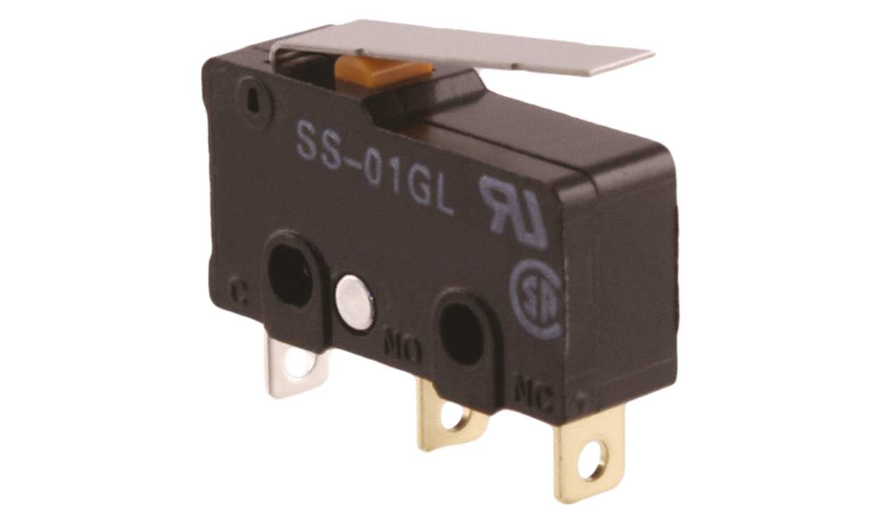 Omron SS-01GL-F, Hinge Lever Micro Switch, Solder Terminal, 100 mA @ 30 V dc, SPDT, IP40