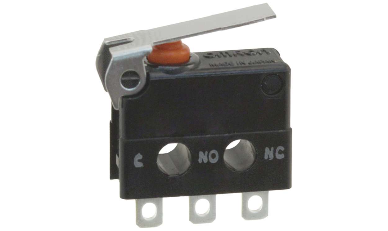 Omron D2JW-01K1A1, Short Lever Micro Switch, Solder Terminal, 100 mA @ 30 V dc, SPDT, IP67