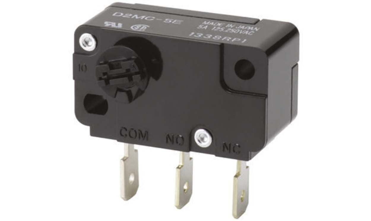 Omron D2MC-01H, Rotary Micro Switch, Tab Terminal, 500 mA @ 30 V dc, SPDT, IP40