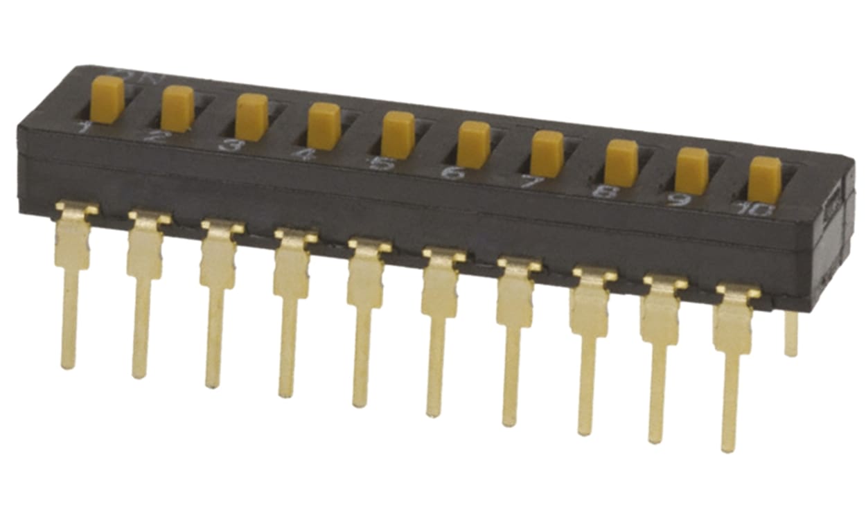 Omron A6D-0103, 10 Way Through Hole DIP Switch 10P