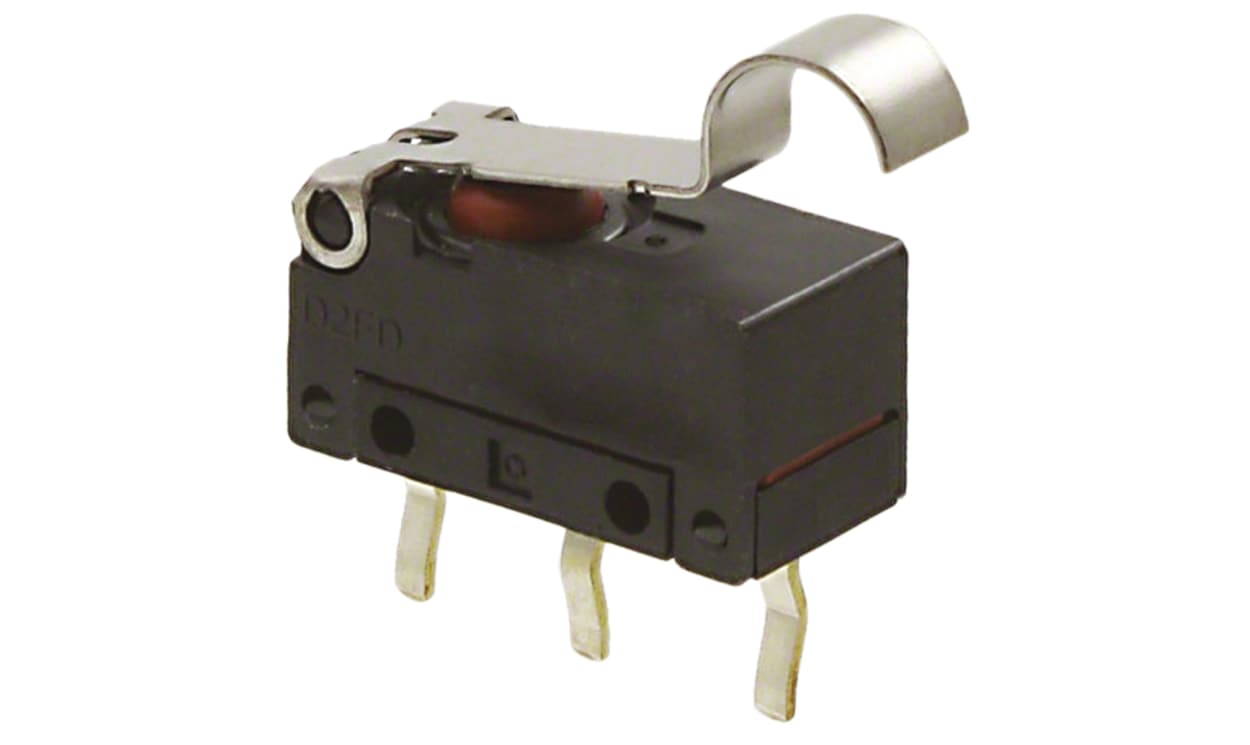 Omron D2FD-2L30-1T, Simulated Roller Lever Micro Switch, Pc Pin Terminal, 2 A @ 30 V dc, SP-CO, IP6X