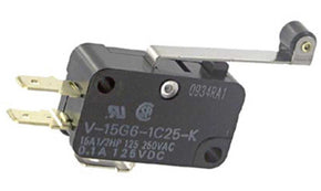 Omron V-15G6-1C25-K, Hinge Roller Lever Micro Switch, Quick Connect Terminal, 15 A @ 250 V ac, SP-CO, IP40