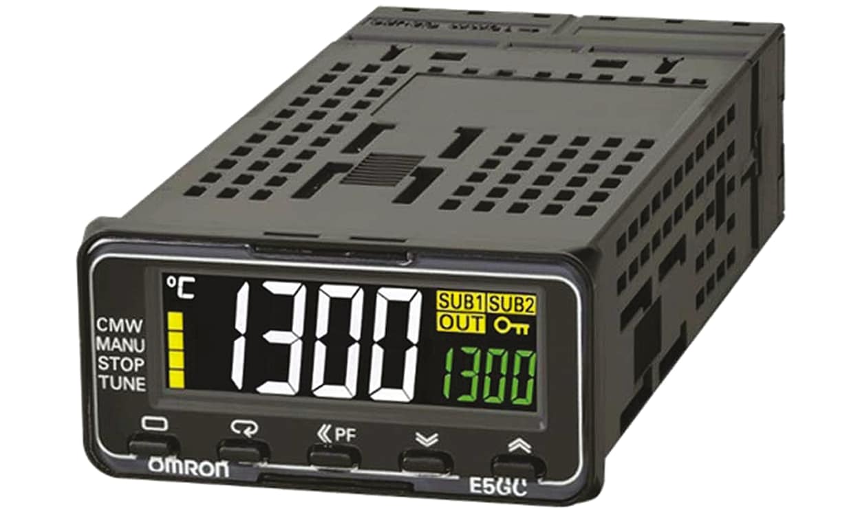 Omron E5GC-RX2DCM-000, E5GC Panel Mount PID Temperature Controller, 48 x 48mm, 1 Output Relay, 24 V ac/dc Supply Voltage ON/OFF, PID, - generaltechuae