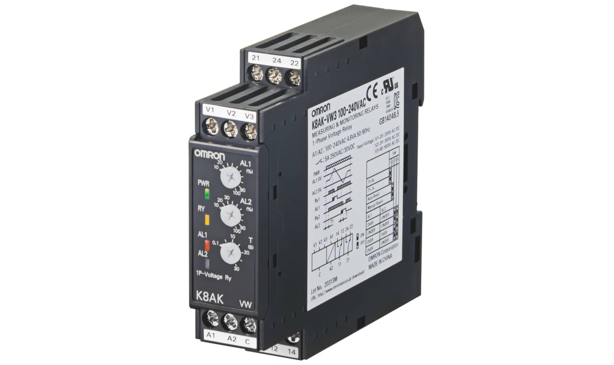 Omron K8AK-VW2 24VAC/DC, Voltage Monitoring Relay, 1 Phase, SPDT, 1 → 10V ac/dc - generaltechuae