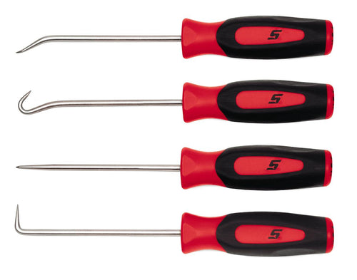 Snap-on SGASA204CR | 4 pc Instinct Soft Grip Miniature Pick Set, Red | 4-piece miniature set, soft grip