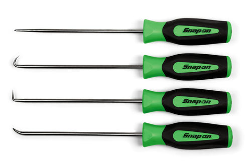Snap-on SGLASA604BG | 4 pc Instinct Heavy-Duty Pick Set, Green | 4 pc, 6 in Exposed Pick, 3/16 in Shank