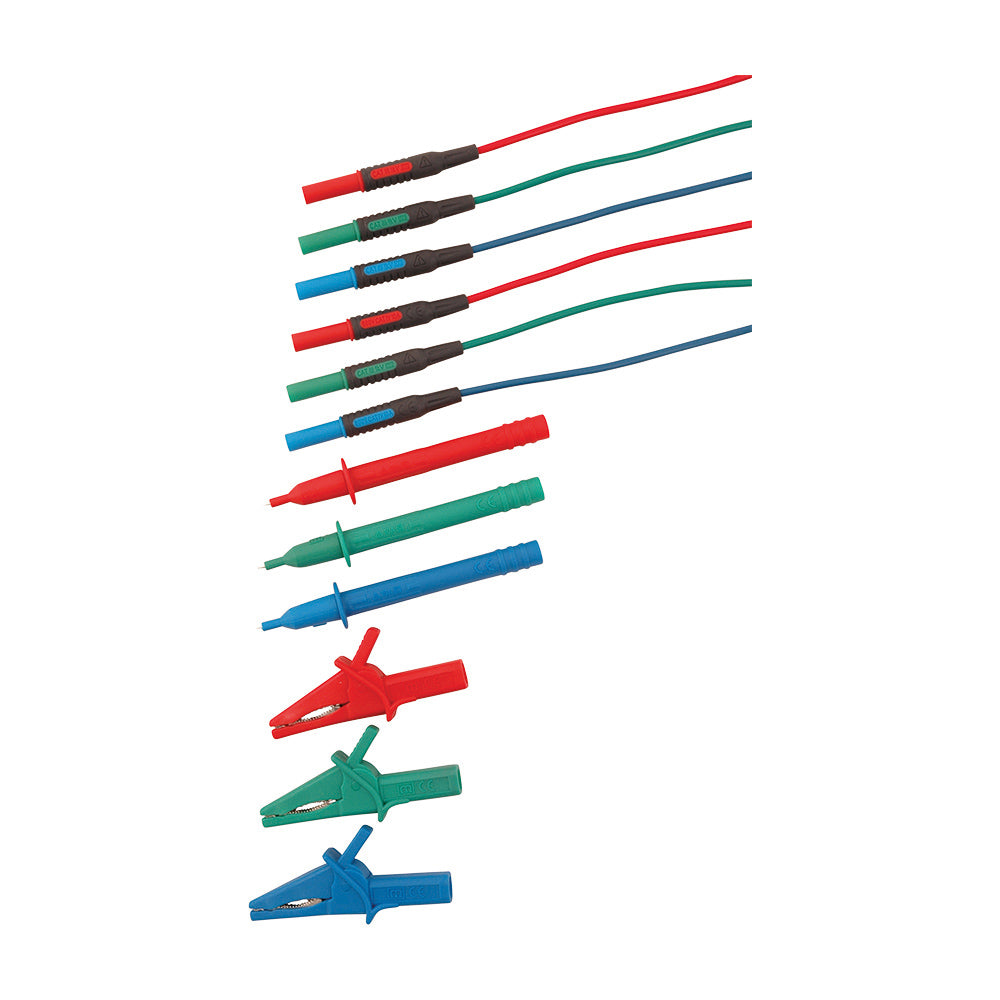 Martindale MARTL36 | TL36 Unfused 4mm Test Lead Set | 3 Leads, Red/Blue/Green, 1.2 m - generaltechuae (3)