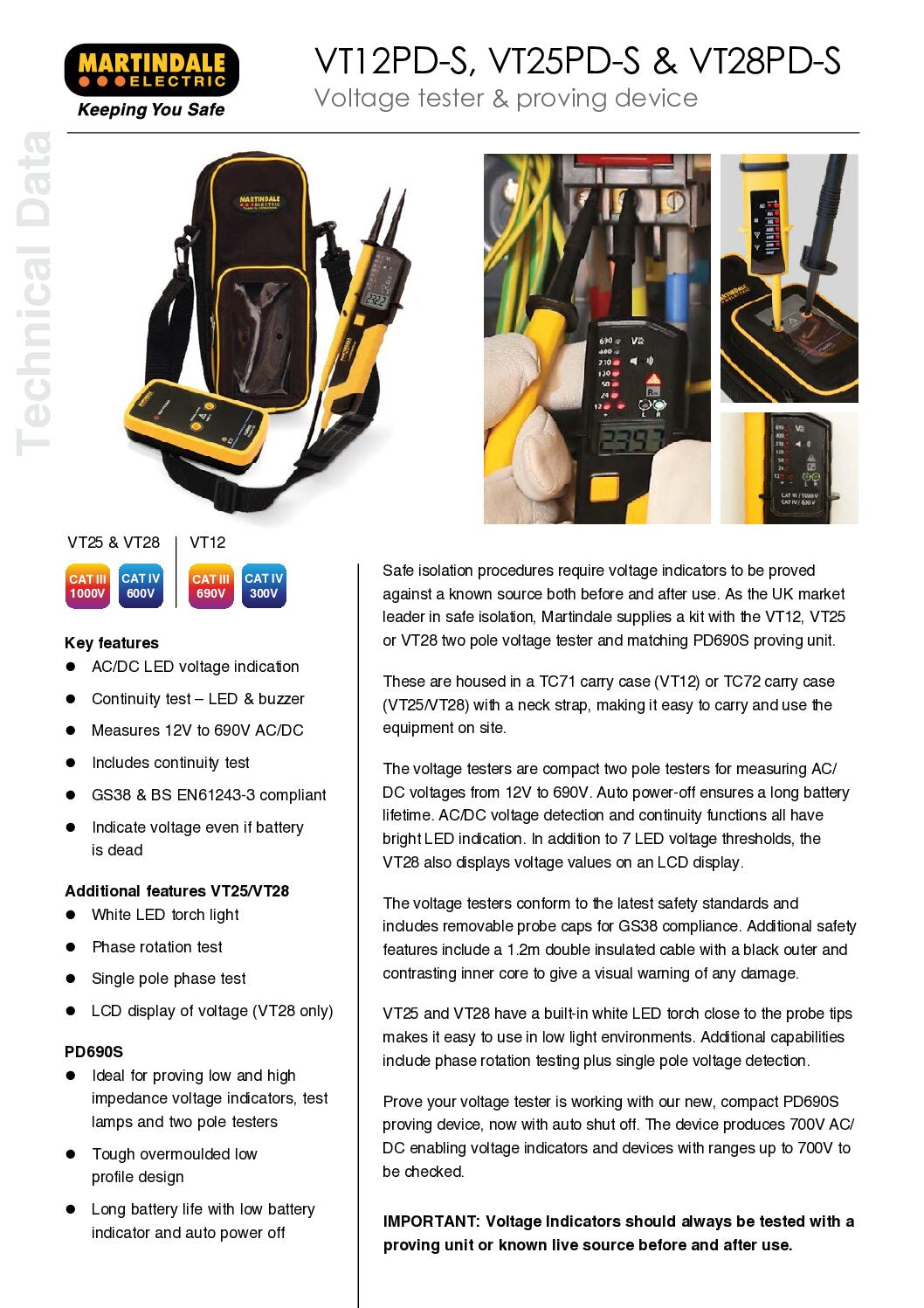 Martindale MARVT25 | VT25 Two-Pole Voltage and Continuity Tester | 12–690V, Phase Rotation - generaltechuae (4)