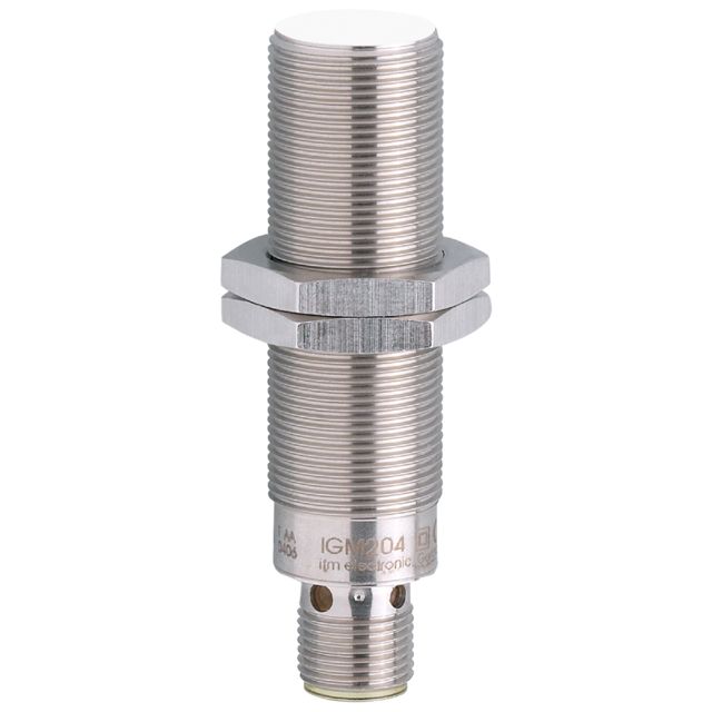 ifm IGM204, Inductive Threaded Barrel Proximity Sensor, M18, 8 mm Detection, PNP NO, 10 → 60 V dc
