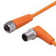 ifm EVT376, Right Angle Male 1 way M12 to Straight Female 1 way M12 Sensor Actuator Cable, 2m