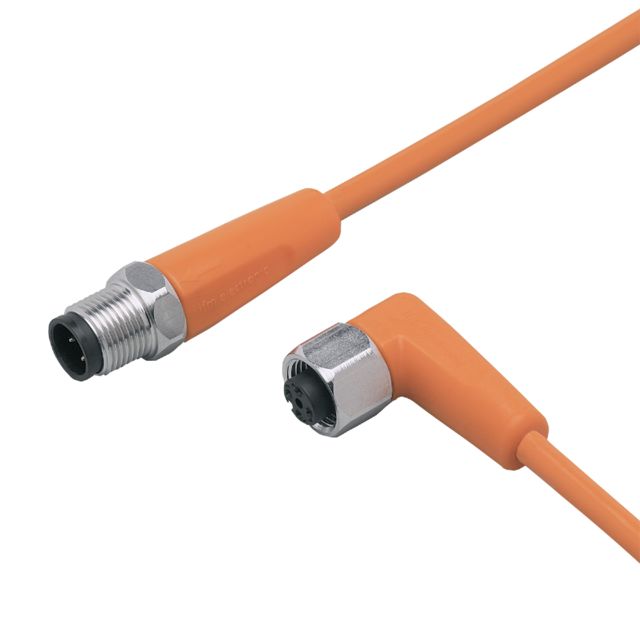 ifm EVT046, Straight Male 1 way M12 to Right Angle Female 1 way M12 Sensor Actuator Cable, 300mm