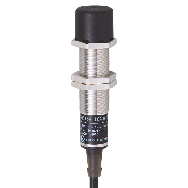ifm IG515A, Inductive Threaded Barrel Proximity Sensor, M18, 8 mm Detection, PNP/NPN NO/NC, 10 → 30 V dc
