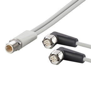 ifm EVF336, Straight Male 5 way M12 to Right Angle Female 5 way M12 Communication Cable, 2m