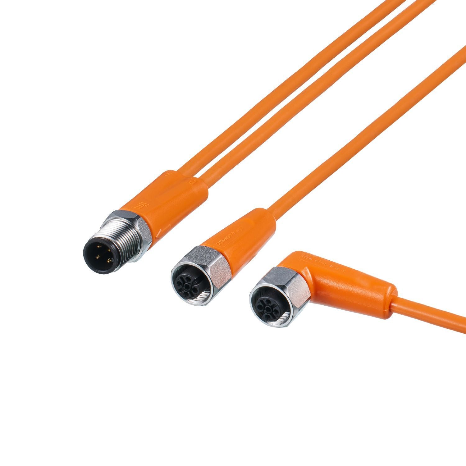 ifm EVT606, Straight Male 1 way M12 to Right Angle Female 2 way M12 Sensor Actuator Cable, 2m