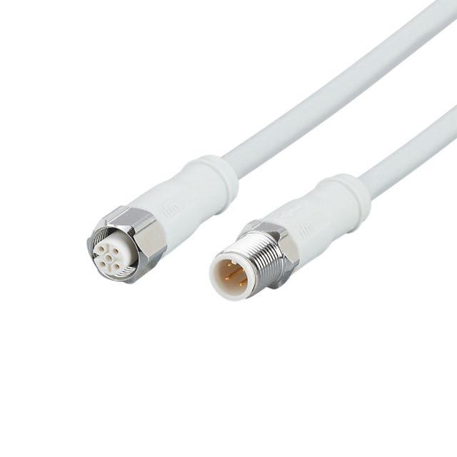 ifm EVF492, Straight Male 4 way M12 to Straight Female 5 way M12 Communication Cable, 1m
