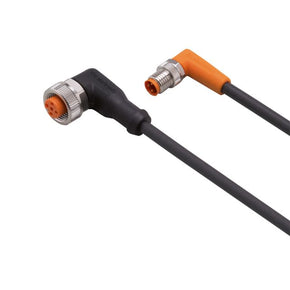 ifm EVC373, Right Angle Male 4 way M8 to Right Angle Female 5 way M12 Communication Cable, 300mm