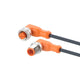 ifm EVC405, Right Angle Male 4 way M12 to Right Angle Female 5 way M12 Communication Cable, 15m