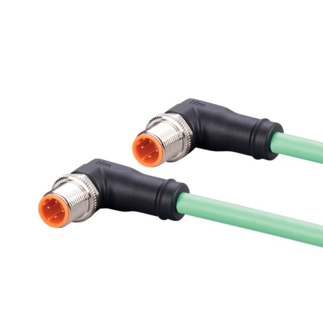ifm EVC918, Right Angle Male 4 way M12 to Right Angle Female 4 way M12 Communication Cable, 500mm