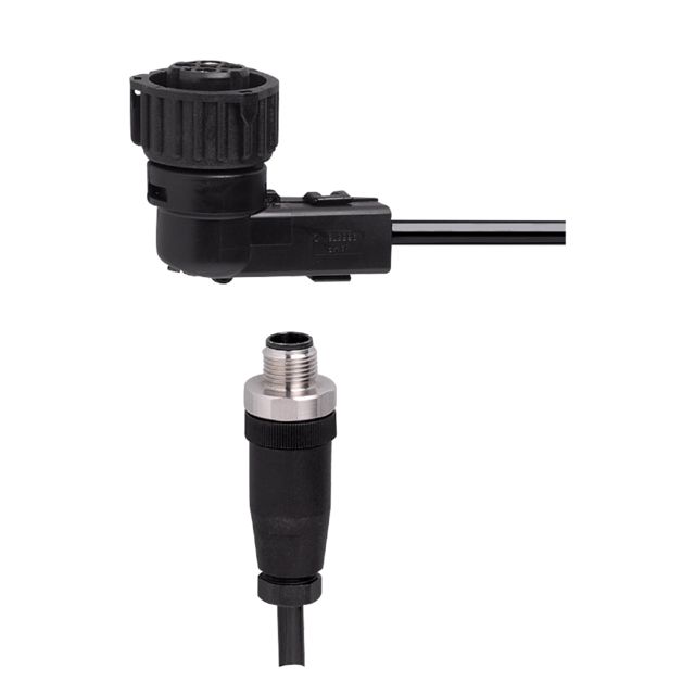 ifm E11274, Straight Male 1 way M12 to Right Angle Female 1 way Bayonet Actuator/Sensor Cable, 2m