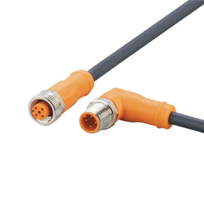 ifm EVC731, Right Angle Male 4 way M12 to Straight Female 5 way M12 Communication Cable, 500mm