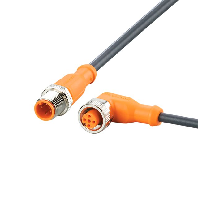 ifm EVC111, Straight Male 1 way M12 to Right Angle Female 1 way M12 Actuator/Sensor Cable, 1.5m