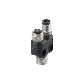 ifm E12529, Side Entry, Top Entry 1 Pole M12 Plug to 2 Pole M12 Socket Adapter