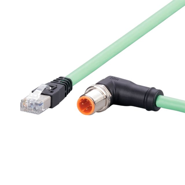 ifm EVCA78, EVCA, 15m Cat5e, Green M12 to Male RJ45 Male, Shielded, Terminated Polyurethane Sheath