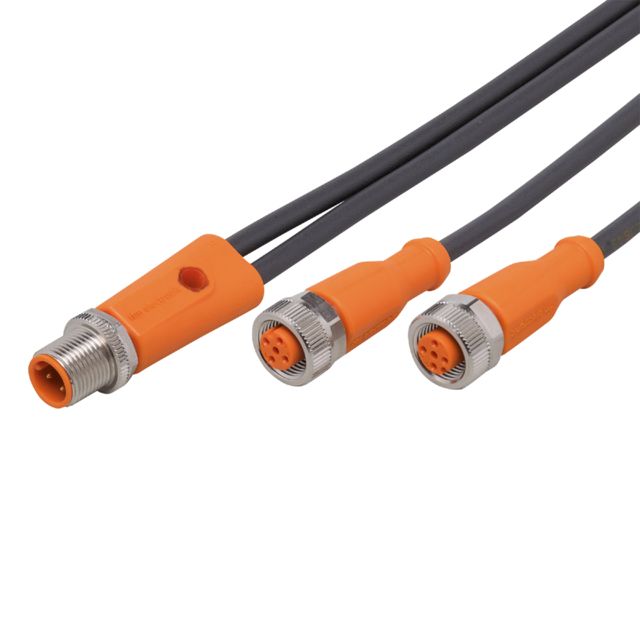 ifm EVC848, Straight Male 5 way M12 to Straight Female 5 way M12 Communication Cable, 400mm