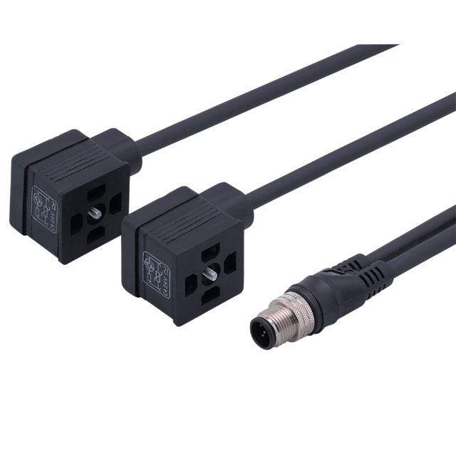 ifm E70203, Straight Male 1 way M12 to Straight Female 2 way Valve Connector Actuator/Sensor Cable, 1m
