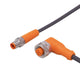ifm EVC286, Straight Male 1 way M8 to Right Angle Female 1 way M12 Actuator/Sensor Cable, 600mm