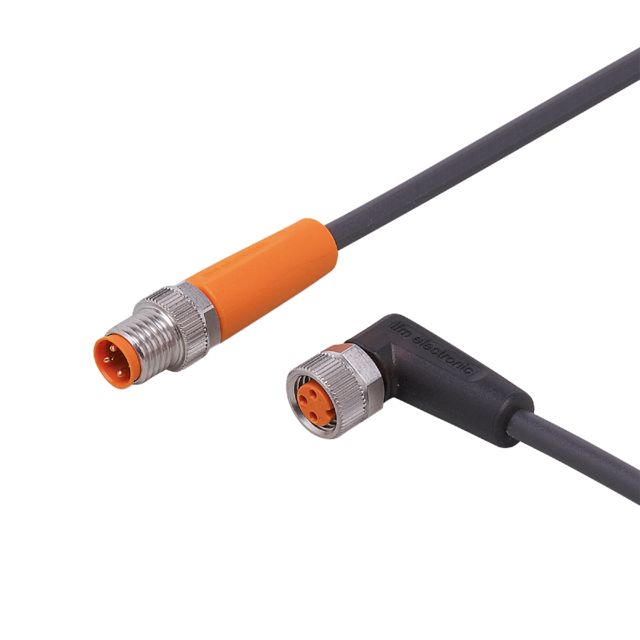 ifm EVC284, Straight Male 1 way M8 to Right Angle Female 1 way M8 Actuator/Sensor Cable, 5m