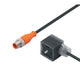ifm E70224, Straight Male 1 way M12 to Right Angle Female 1 way Valve Connector Actuator/Sensor Cable, 1.5m