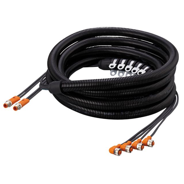 ifm EVC506, Straight Male 4 way M12 to Straight Female 4 way M12 Communication Cable, 5m