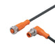 ifm EVC123, Right Angle Male 1 way M12 to Straight Female 1 way M12 Actuator/Sensor Cable, 1.6m