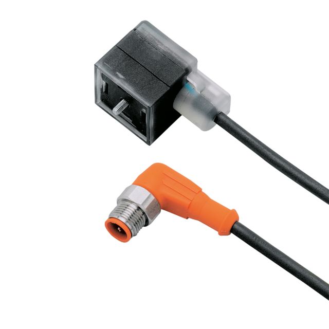 ifm E10818, Right Angle Male 1 way M12 to Right Angle Female 1 way Valve Connector Actuator/Sensor Cable, 600mm