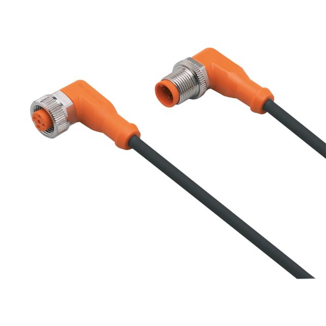 ifm EVC458, Right Angle Male 5 way M12 to Right Angle Female 5 way M12 Communication Cable, 2m