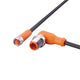 ifm EVC369, Right Angle Male 3 way M12 to Straight Female 4 way M8 Communication Cable, 300mm
