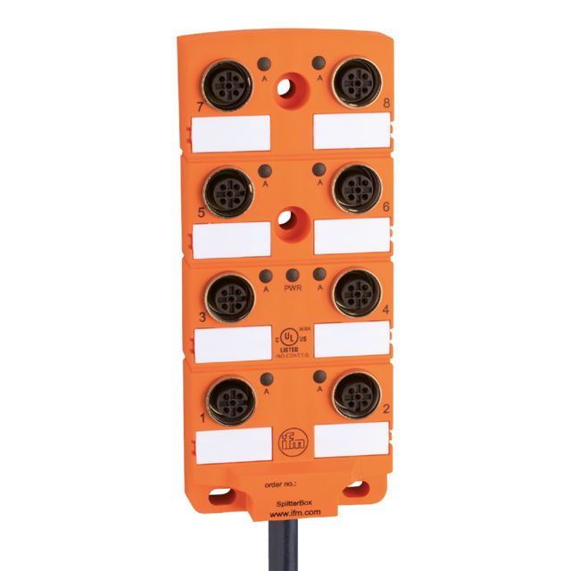 ifm EBC023, EBC Series Sensor Box, M12, 5m cable, 8 port