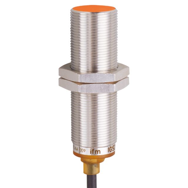 ifm IGS320, Inductive Threaded Barrel Proximity Sensor, M18, 8 mm Detection, NPN NO, 10 → 30 V dc