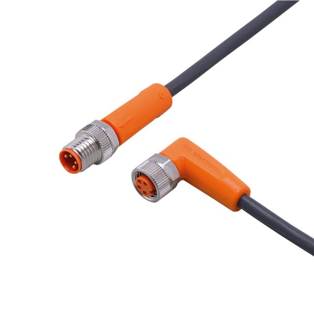 ifm EVC304, Straight Male 1 way M8 to Right Angle Female 1 way M8 Actuator/Sensor Cable, 5m