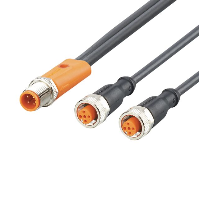 ifm EVC682, Straight Male 5 way M12 to Straight Female 5 way M12 Communication Cable, 300mm