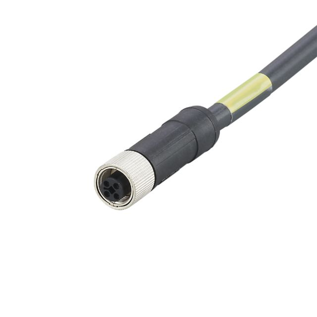 ifm E12496, Power 1.5 mm² 4 Core Power Cable, Black Polyurethane PUR, 10m