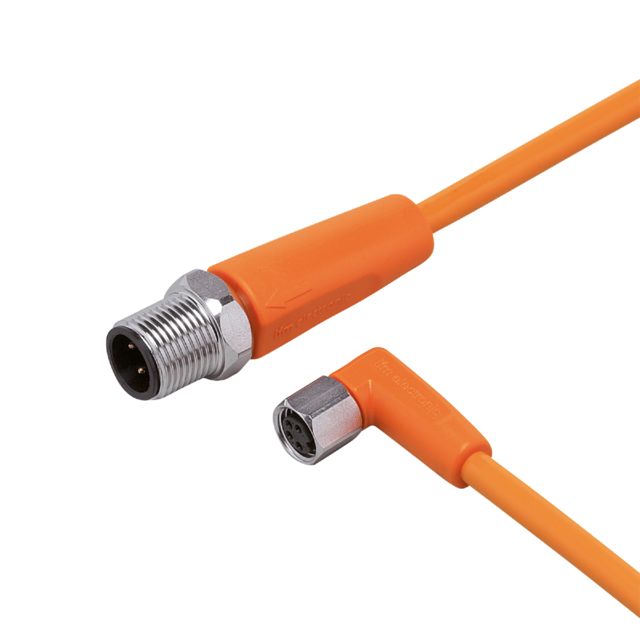 ifm EVT254, Straight Male 1 way M12 to Right Angle Female 1 way M8 Sensor Actuator Cable, 600mm