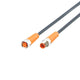 ifm EVC444, Straight Male 3 way M8 to Straight Female 3 way M8 Communication Cable, 800mm