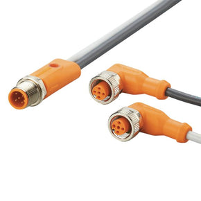 ifm EVC503, Straight Male 5 way M12 to Right Angle Female 5 way M12 Communication Cable, 250mm