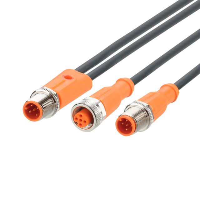 ifm EVC801, Straight Male 5 way M12 to Straight Female 5 way M12 Communication Cable, 2m