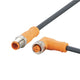 ifm EVC727, Straight Male 4 way M12 to Right Angle Female 5 way M12 Communication Cable, 5m
