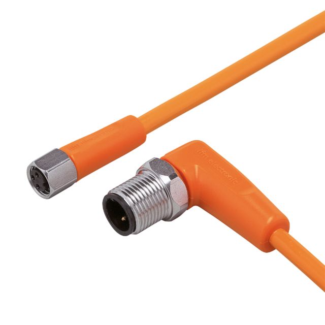 ifm EVT291, Right Angle Male 1 way M12 to Straight Female 1 way M8 Sensor Actuator Cable, 300mm